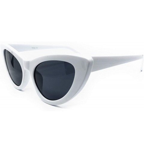 Oversized 8250 Clout Goggles Cat Eye Vintage Mod Style Retro Kurt Cobain Sunglasses - White - CM18IYMGR08 $15.18