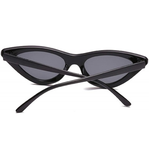 Cat Eye Sexy Cat Eye Sunglasses Women Mirror Black Triangle Sun Glasses Lens Shades Eyewear UV400 - Blackdoublegray - C11984A...