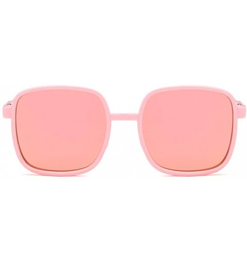 Square Unisex Sunglasses Fashion Bright Black Grey Drive Holiday Square Non-Polarized UV400 - Pink - CQ18RI0T0T3 $8.44