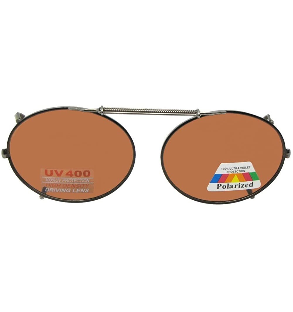 Oval Oval Polarized Amber Clip-on Sunglasses - Bronze Frame-polarized Amber Lens - CG189NKZOXA $19.60