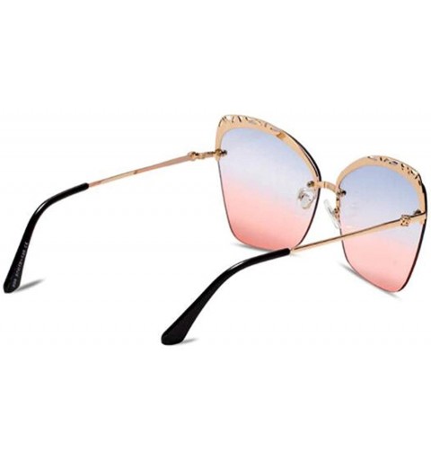 Cat Eye 2019 new sunglasses ladies - frameless fashion sunglasses cat eye sunglasses - D - CX18SHS5Q3N $38.28