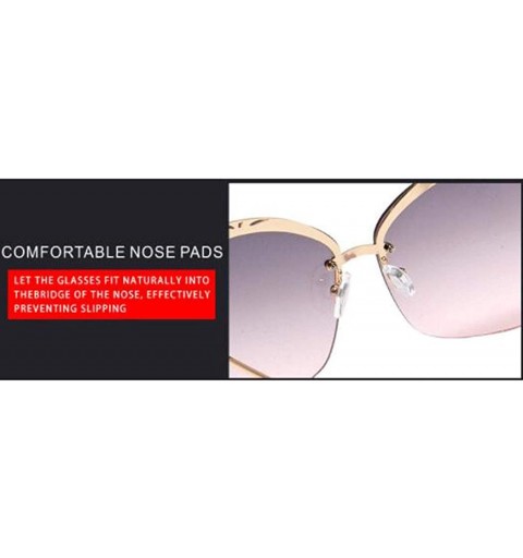 Cat Eye 2019 new sunglasses ladies - frameless fashion sunglasses cat eye sunglasses - D - CX18SHS5Q3N $38.28