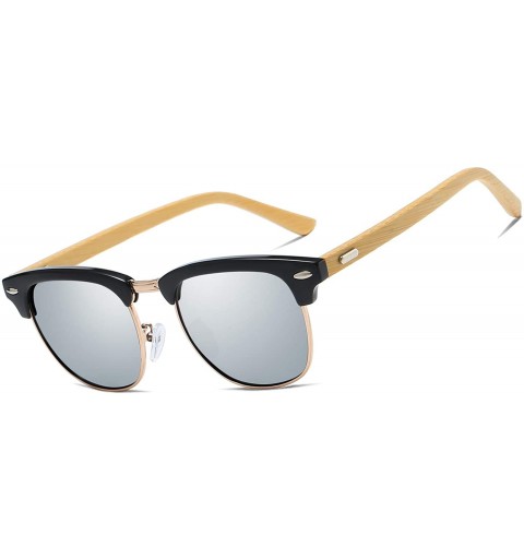 Wayfarer Polarized Square Sunglasses for Men Driving Wayfarer Sun Glasses Women - Gold Silver - CX194ALK3A4 $17.41