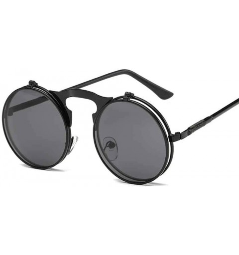 Aviator 2019 Gothic Steampunk Clamshell Sunglasses Men Brand Designer Sun Glasses Slver - Slver - CU18Y4RNZXD $11.78