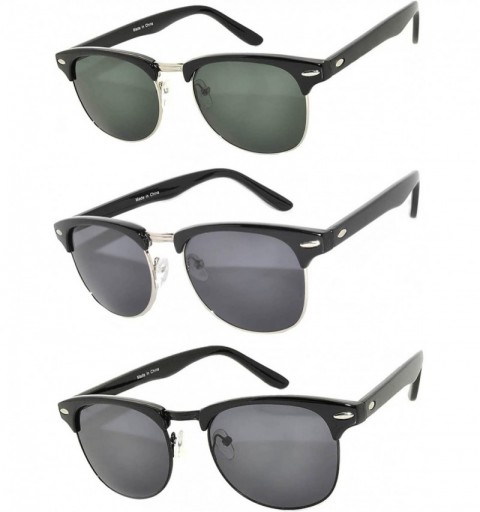 Rimless Half Frame Horned Rim Sunglasses Fashion UV Protection Brand - Half_frame_3p_mix_a - CQ17X0N78IS $18.12