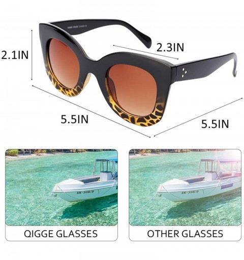 Oversized Cateye Sunglasses For Women Street Fashion Oversized Plastic Frame - 100% UV Protection - CG18L2D5NS7 $8.05