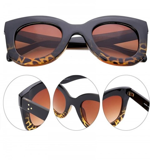 Oversized Cateye Sunglasses For Women Street Fashion Oversized Plastic Frame - 100% UV Protection - CG18L2D5NS7 $8.05