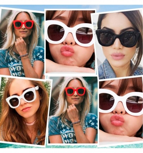 Oversized Cateye Sunglasses For Women Street Fashion Oversized Plastic Frame - 100% UV Protection - CG18L2D5NS7 $8.05