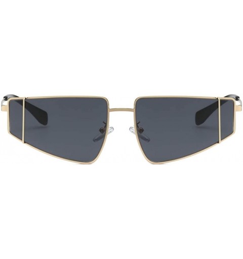 Wrap Metal SunglassesMan Women Irregular Shape Sunglasses Glasses Vintage Style - Black - C718TM56RWR $9.31