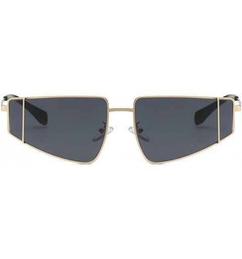 Wrap Metal SunglassesMan Women Irregular Shape Sunglasses Glasses Vintage Style - Black - C718TM56RWR $9.31