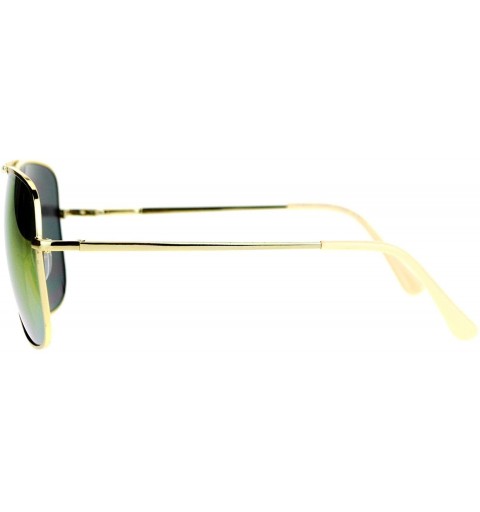 Oversized Square Aviator Sunglasses Oversized Fashion Gold Metal Frame Mirror Lens - Gold (Orange Mirror) - C1189LKYYE6 $9.02
