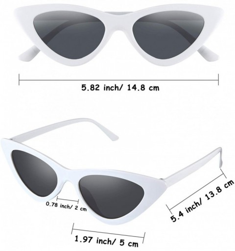 Oval Vintage Cateye Sunglasses Plastic Frame Glasses Colorful Retro Goggles for Men Women (4 Color- 4 Pairs) - CS18U5HLEC6 $1...