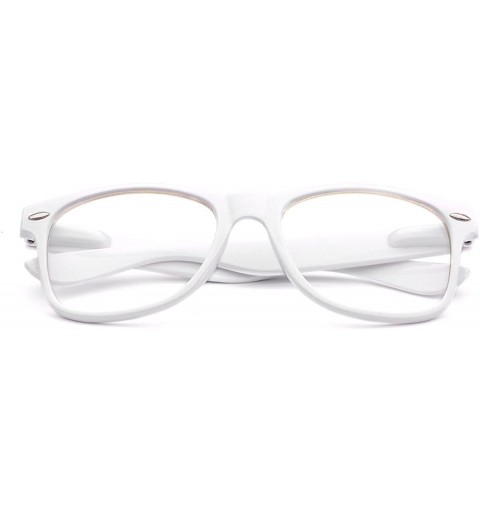 Oversized Iconic Square Non-Prescription Clear Lens Retro Fashion Nerd Glasses Men Women - White - C212NUGJH17 $12.68
