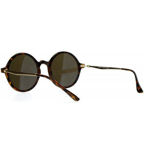 Round Flat Lens Round Hippie Plastic Mirror Lens Sunglasses - Tortoise Blue - C312G7GVM95 $12.09