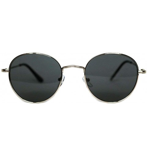 Round Round Metal Frame Sunglasses for Men Women - Silver - CS18WA9Z5O6 $12.86