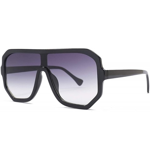 Square Sunglasses Women Oversize Flat Top Retro Square Sun Glasses Vintage Luxury Oculos UV400 - C3 - CQ197A2RRWC $26.11