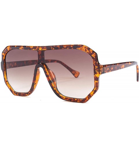 Square Sunglasses Women Oversize Flat Top Retro Square Sun Glasses Vintage Luxury Oculos UV400 - C3 - CQ197A2RRWC $26.11