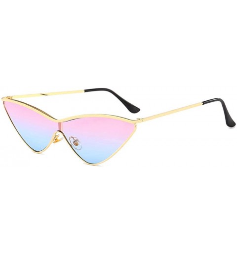 Cat Eye Triangle Cat Eye Sunglasses Wild Fashion Transparent Gradient Ocean Piece Sunglasses - CT18X7R8TRQ $38.64