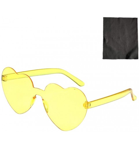 Semi-rimless Fashion Heart Rimless Sunglasses - E - CK1908RKW6U $8.23