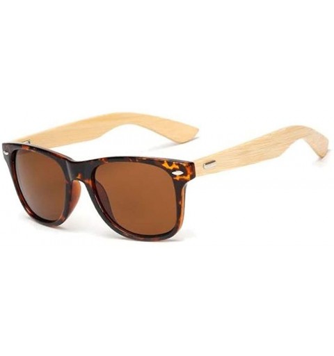 Round Retro Bamboo Wood Vintage Sport Fashion Mirror Designer Shades Sunglasses - Seasoned - CC18HD7AIGL $10.86