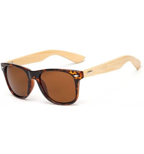 Round Retro Bamboo Wood Vintage Sport Fashion Mirror Designer Shades Sunglasses - Seasoned - CC18HD7AIGL $10.86