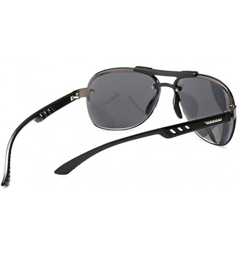 Round Men Large Pilot Sunglasses Male Shades UV400 Lens Fashion Vintage Eyewear - Double Gray - CO199QD3MY0 $9.38