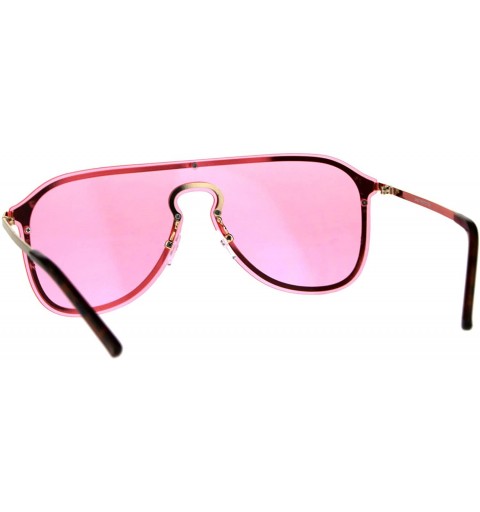 Aviator Designer Style Sunglasses Unisex Retro Keyhole Aviator Fashion Color Lens - Gold (Pink) - CQ18E8ITC6I $9.29
