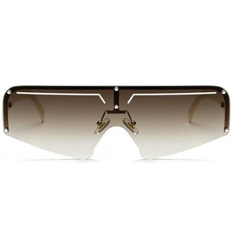 Oversized Oversized goggles sunglasses transparent windproof - Brown - C618AU4TR0C $10.91