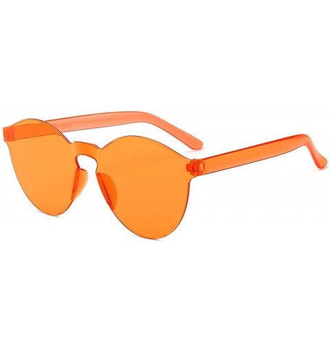 Round Unisex Fashion Candy Colors Round Outdoor Sunglasses Sunglasses - Light Orange - CJ199KY4MQ2 $17.25