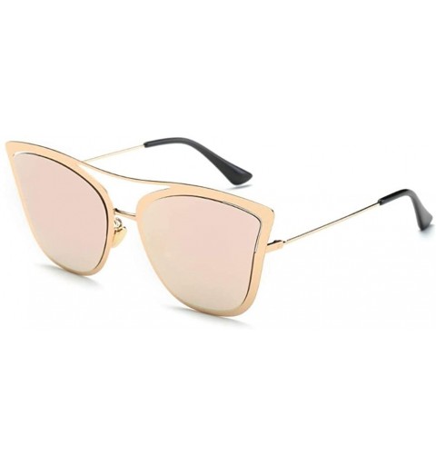 Oversized Cat Eye Vintage Sunglasses Women Brand Designer Metal Frame Sun Glasses Female Gradient Oversized Eyeglasses - CJ19...
