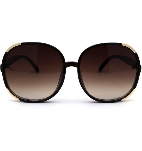 Butterfly Womens Oversize Round Butterfly Chic Plastic Sunglasses - All Brown - CO197LLWZS5 $18.30