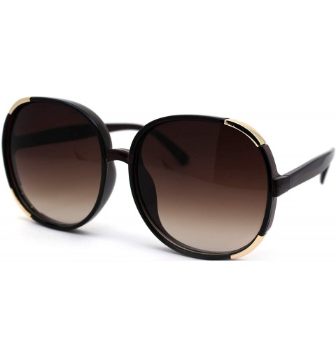 Butterfly Womens Oversize Round Butterfly Chic Plastic Sunglasses - All Brown - CO197LLWZS5 $10.84
