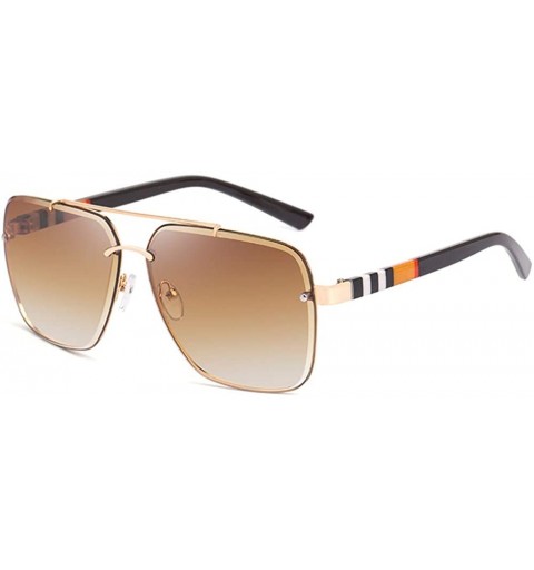 Aviator Retro square sunglasses for men women rimless sunglasses metal frame UV400 protection - 5 - CB199ZWSA32 $19.54