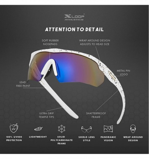 Shield Junior Teen Boys Age 12-18 Sunglasses Baseball Cycling Running Sports - White - Blue Mirror - CU1252TL455 $13.08