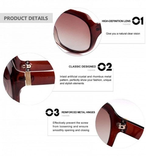 Goggle Classic Stylish Oversized Simple frame Polarized Sunglasses for Women - Brown Frame/Brown Lens - C518N02Z83O $18.78