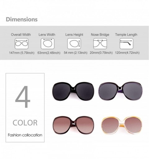 Goggle Classic Stylish Oversized Simple frame Polarized Sunglasses for Women - Brown Frame/Brown Lens - C518N02Z83O $18.78