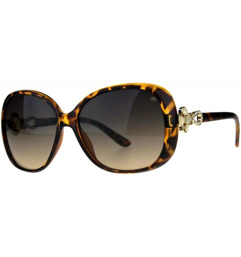Square Womens Square Frame Sunglasses Classy Elegant Rhinestone Design - Tortoise (Smoke) - CD18DIXUL7O $10.06