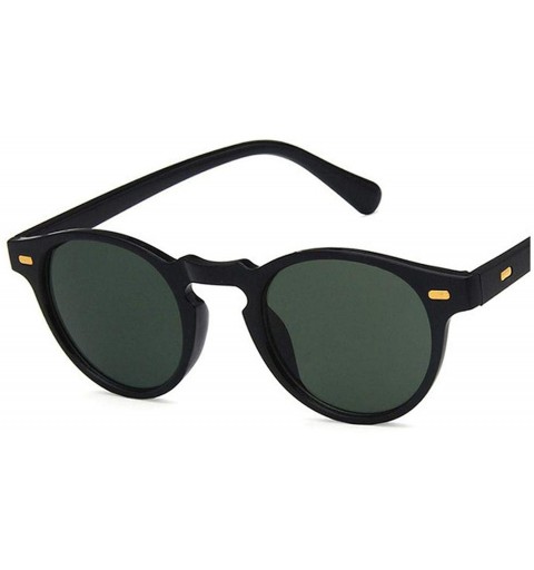 Goggle Retro Small Oval Frame Sunglasses Men Women Dark Green Lens Mirror Vintage Leopard Shades Er Sun Glasses - C7198AHR5NK...