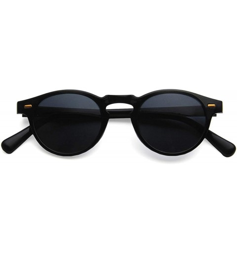 Goggle Retro Small Oval Frame Sunglasses Men Women Dark Green Lens Mirror Vintage Leopard Shades Er Sun Glasses - C7198AHR5NK...