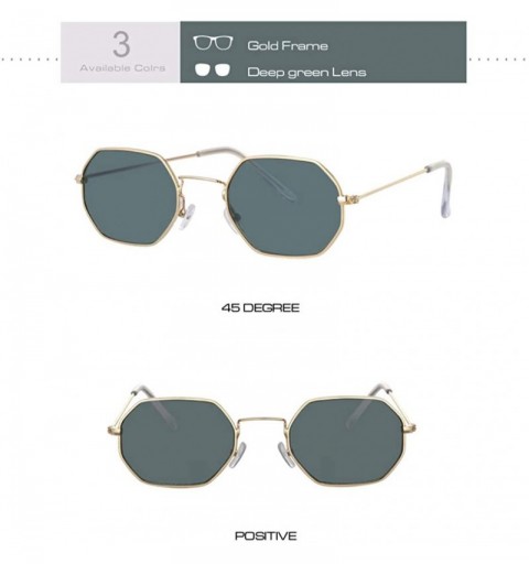 Oversized Small Round Vintage Mirror Lenses UV Protection Unisex Sunglasses by - Gold Deep Green - CF18TWOE09Q $10.48