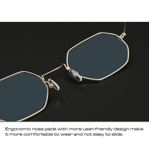 Oversized Small Round Vintage Mirror Lenses UV Protection Unisex Sunglasses by - Gold Deep Green - CF18TWOE09Q $10.48