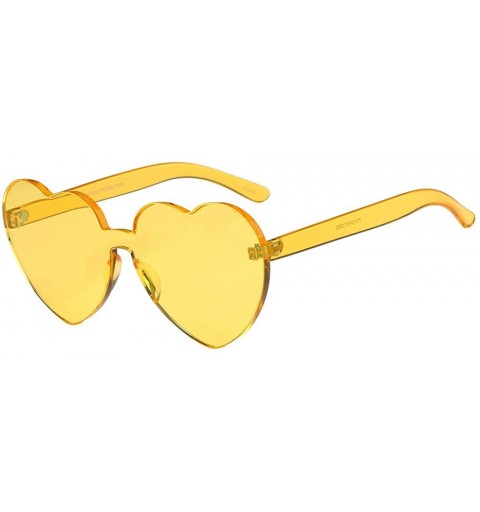 Oversized Sunglasses for Women Heart Sunglasses Vintage Sunglasses Retro Oversized Glasses Eyewear Rimless Sunglasses - D - C...
