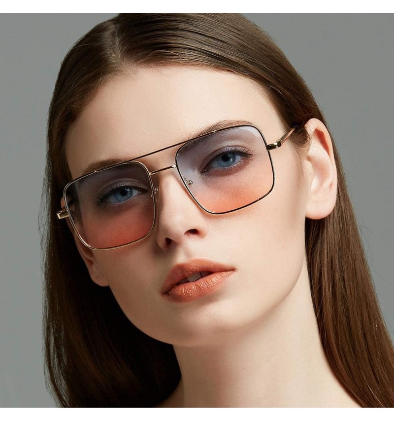 Unisex Colorful Lens Oversized Frame Sunglasses UV Polarised Pilot ...