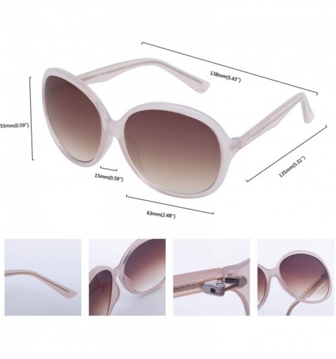 Oversized Big Oversized Vintage Style Sunglasses for Women - UV Protection - Green Lens/Beige Frame - CO18ROX7K8G $12.04