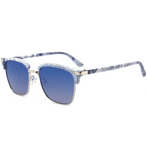 Aviator Box Wood Grain Engraved Polarized Sunglasses Driving Driving Glasses Tide Classic - CH18X06UEEA $41.22