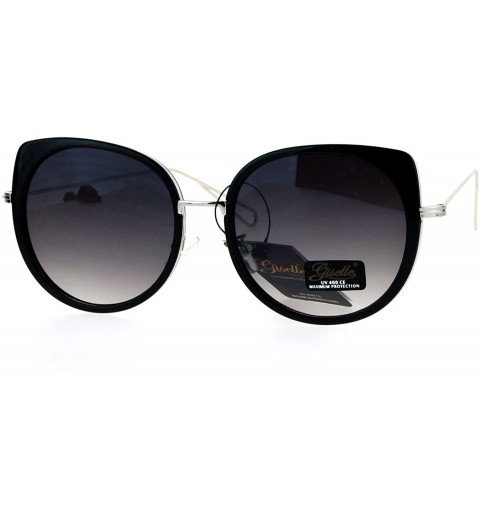 Cat Eye Giselle Womens Bat Shape Oversize Cat Eye Flat Lens Sunglasses - Black Smoke - C412LZSNEEV $11.99
