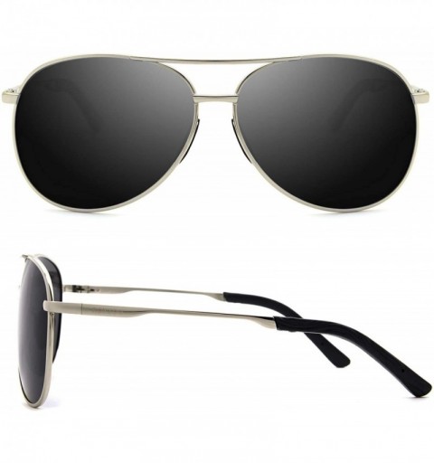 Aviator Oversized Aviator Sunglasses for Men Women Polarized UV Protection Vintage Driving Sun Glasses - C518IK5IMU8 $13.93