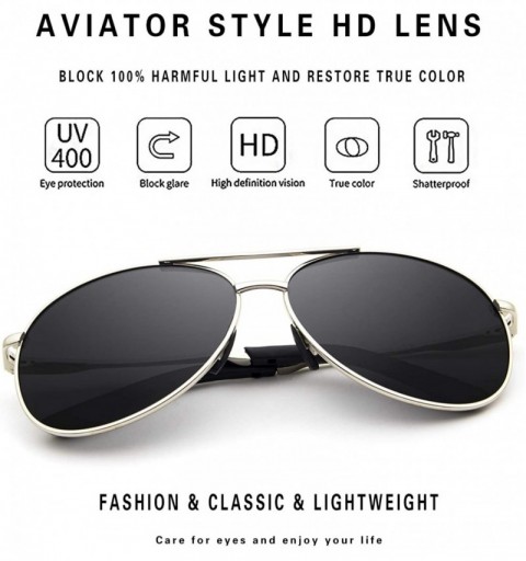 Aviator Oversized Aviator Sunglasses for Men Women Polarized UV Protection Vintage Driving Sun Glasses - C518IK5IMU8 $13.93