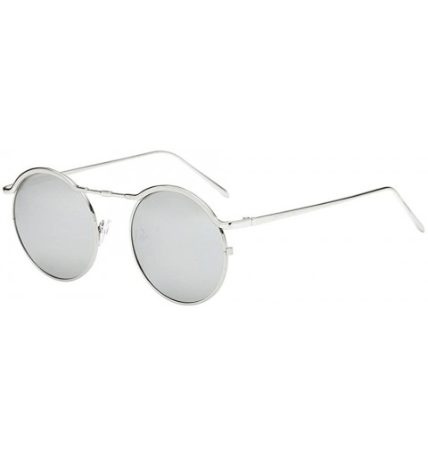 Rimless Classic Retro Metal Frame Small Round Polarized Sunglasses for Women Men Mirrored Lens Sun Glasses Chaofanjiancai - C...