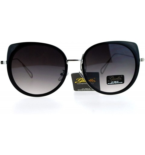 Cat Eye Giselle Womens Bat Shape Oversize Cat Eye Flat Lens Sunglasses - Black Smoke - C412LZSNEEV $11.99